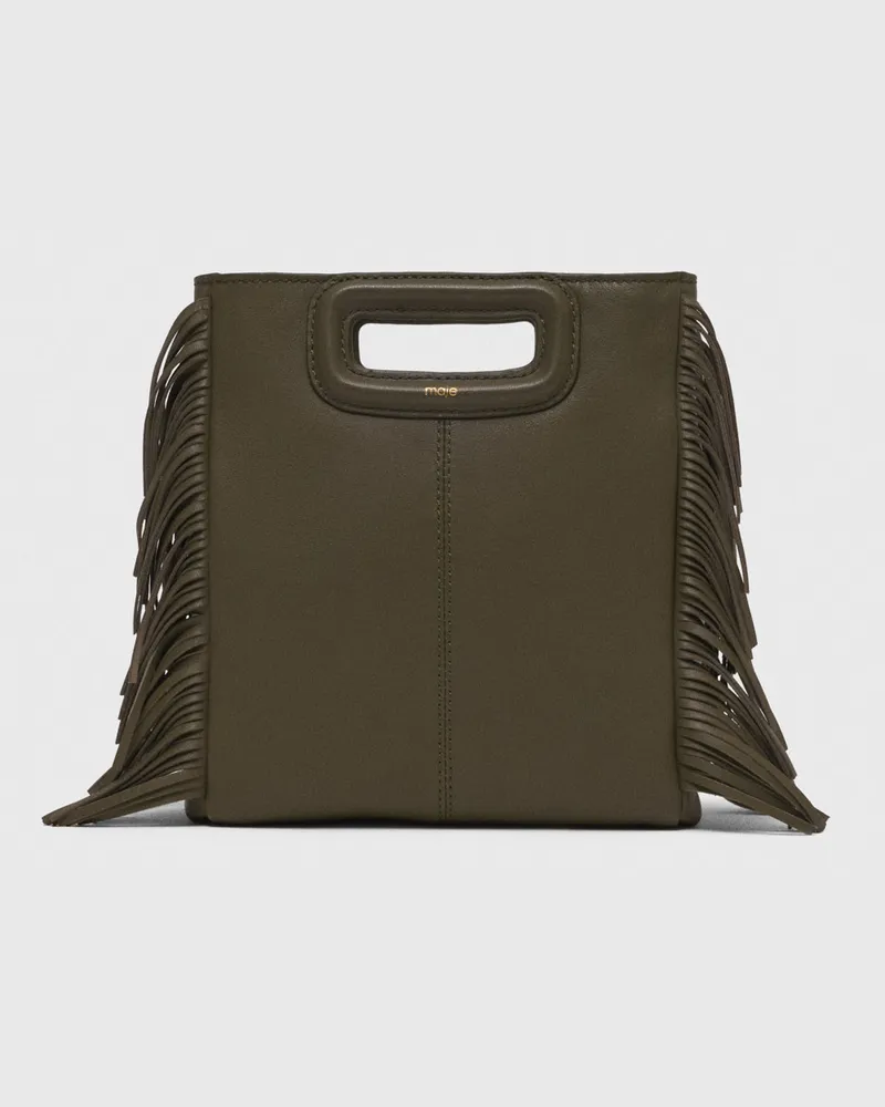 Maje M-tasche Aus Glattleder - Khaki Khaki