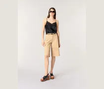 Top Aus Seidensatin Und Spitze - Schwarz