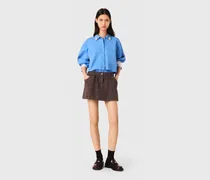 Shorts Aus Tweed Mit Elastikband - Braun