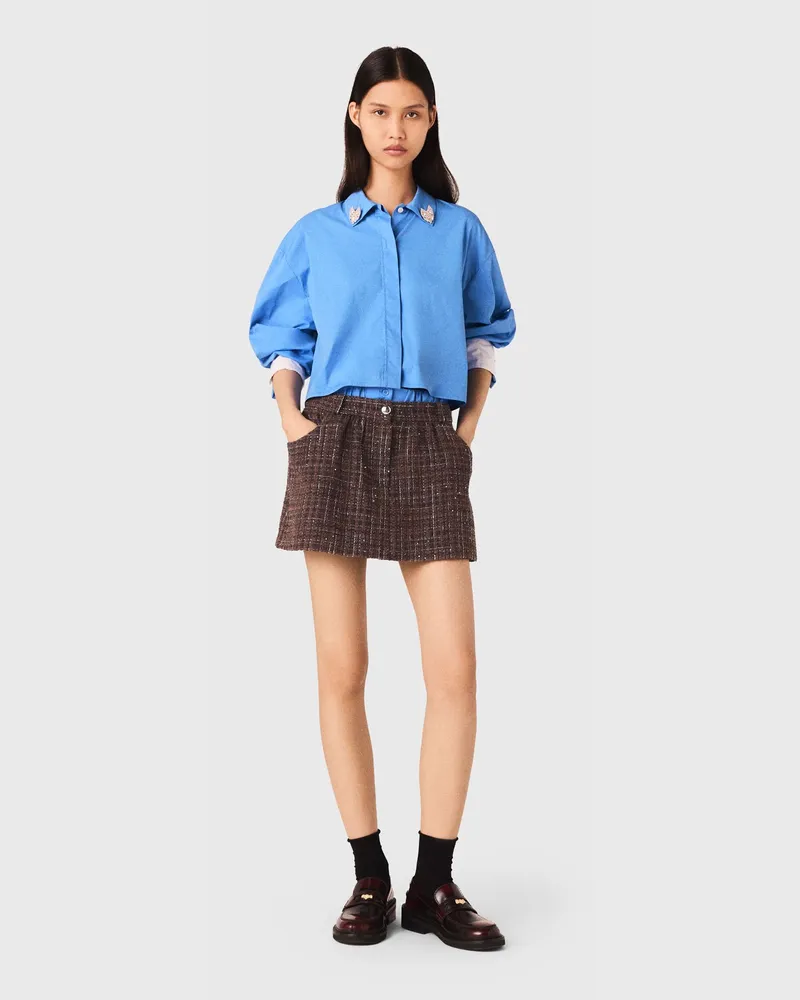 Maje Shorts Aus Tweed Mit Elastikband - Braun Braun