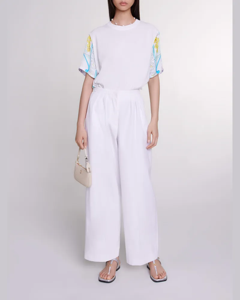 Maje T-Shirt Aus Zwei Materialien - Imprime Mozaique Imprime