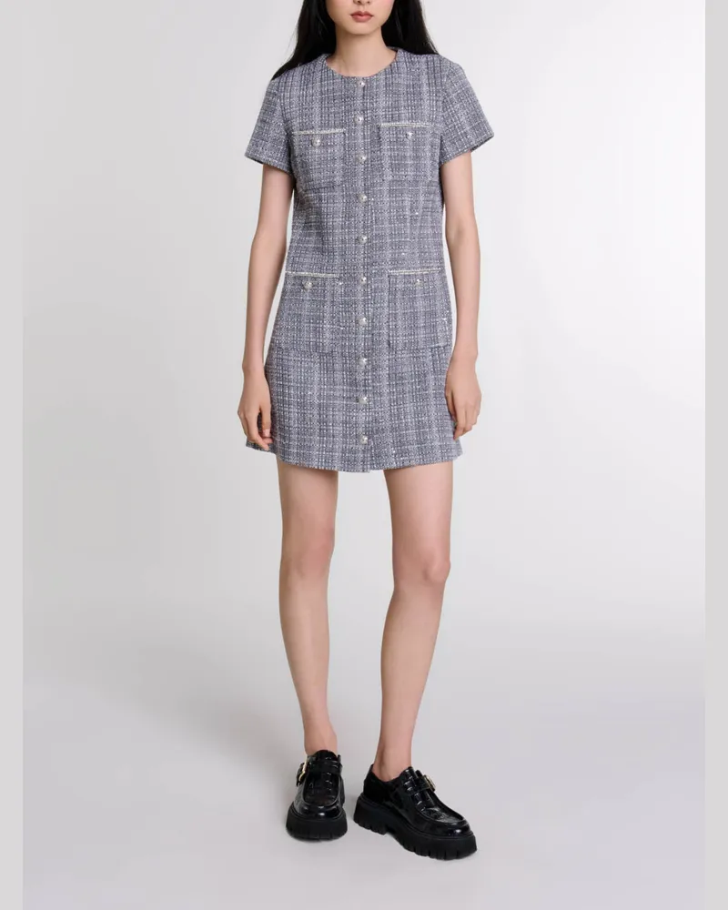 Maje Tweed-kleid - Grau Grau
