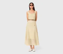 Langes Strickkleid Mit Strass - Gelb