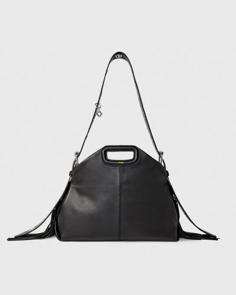 Maje Tasche Miss M Aus Glattleder - Schwarz Schwarz