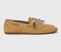 Bootsschuh Aus Veloursleder - Kamel