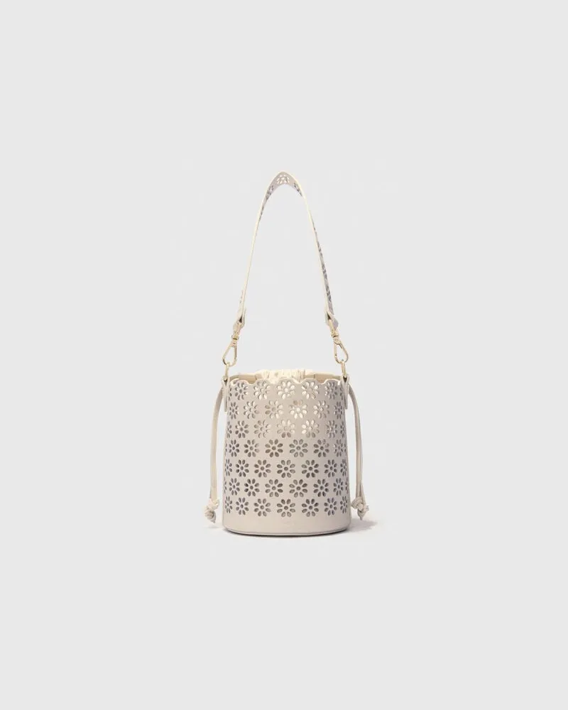 Maje Bucket Bag Aus Perforiertem Leder - Ecru Ecru