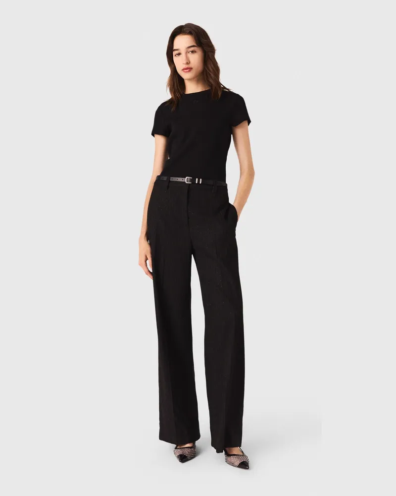 Maje Anzughose Mit Strass - Schwarz Schwarz