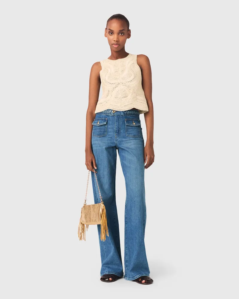 Maje Ärmelloses Häkeltop - Beige Beige