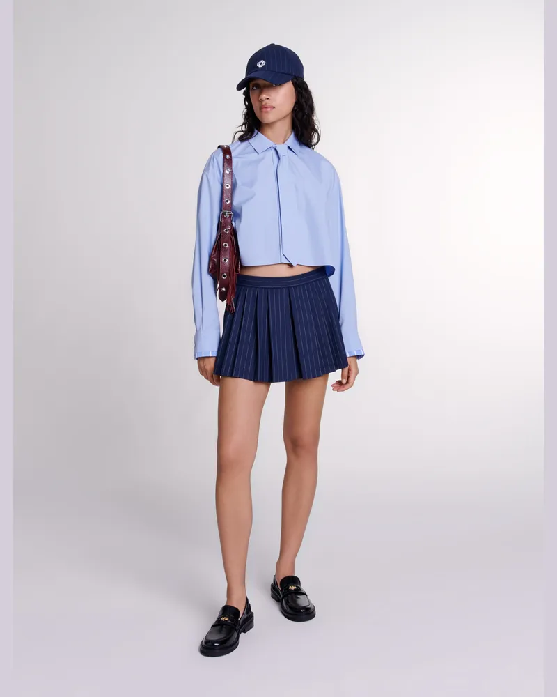 Maje Gestreifte Trompe-l'ail-shorts - Rayure Tennis Marine Rayure