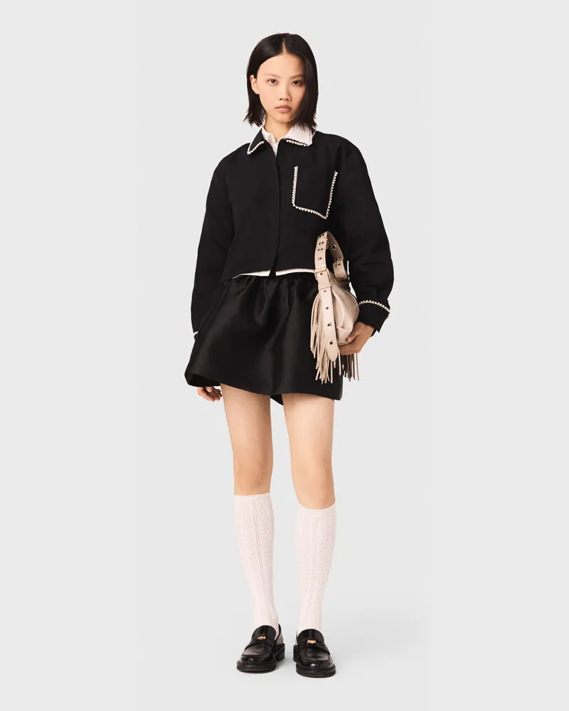 Maje Tafthemd - Schwarz Schwarz