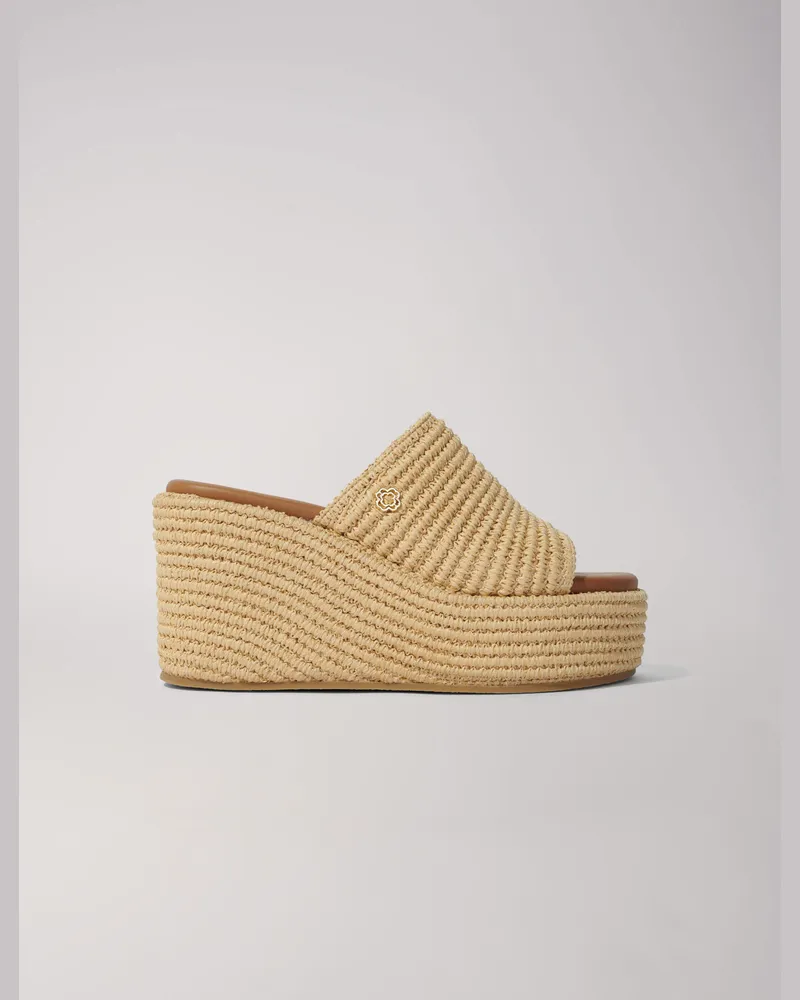 Maje Mules Mit Plateausohle - Beige Beige