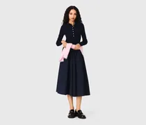 Rippstrickpullover Mit Polokragen - Marineblau