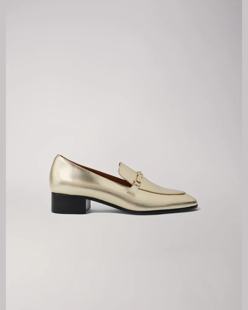 Maje Mokassins Aus Leder - Golden Golden