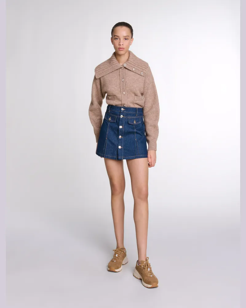 Maje Trompe-l'ail-denimshorts - Dunkelblau Dunkelblau