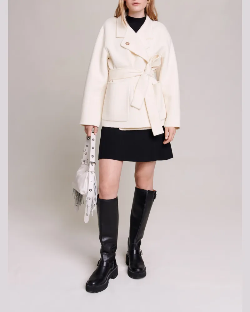 Maje Strukturierte Wolljacke - Ecru Ecru