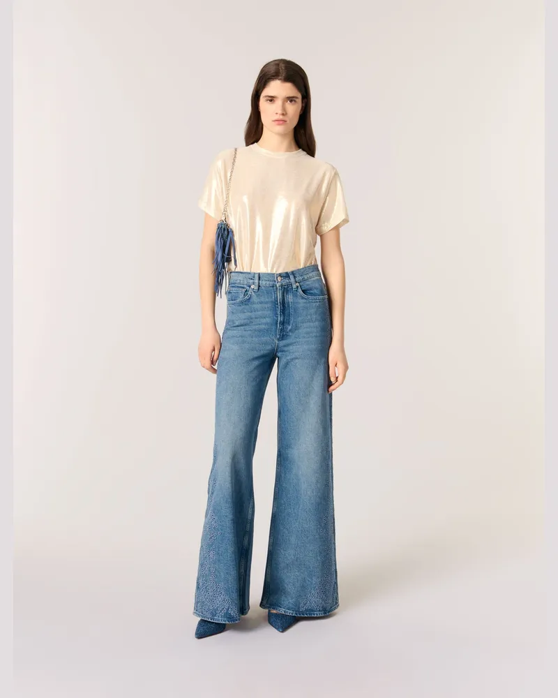 Maje Lamé-t-shirt - Golden Golden