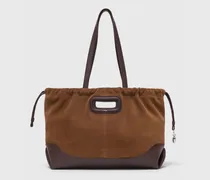 Milpli Tragetasche Aus Leder-velours-mix - Camel/marron