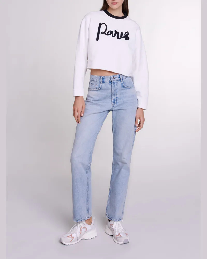 Maje Kurzes Sweatshirt - Ecru Ecru