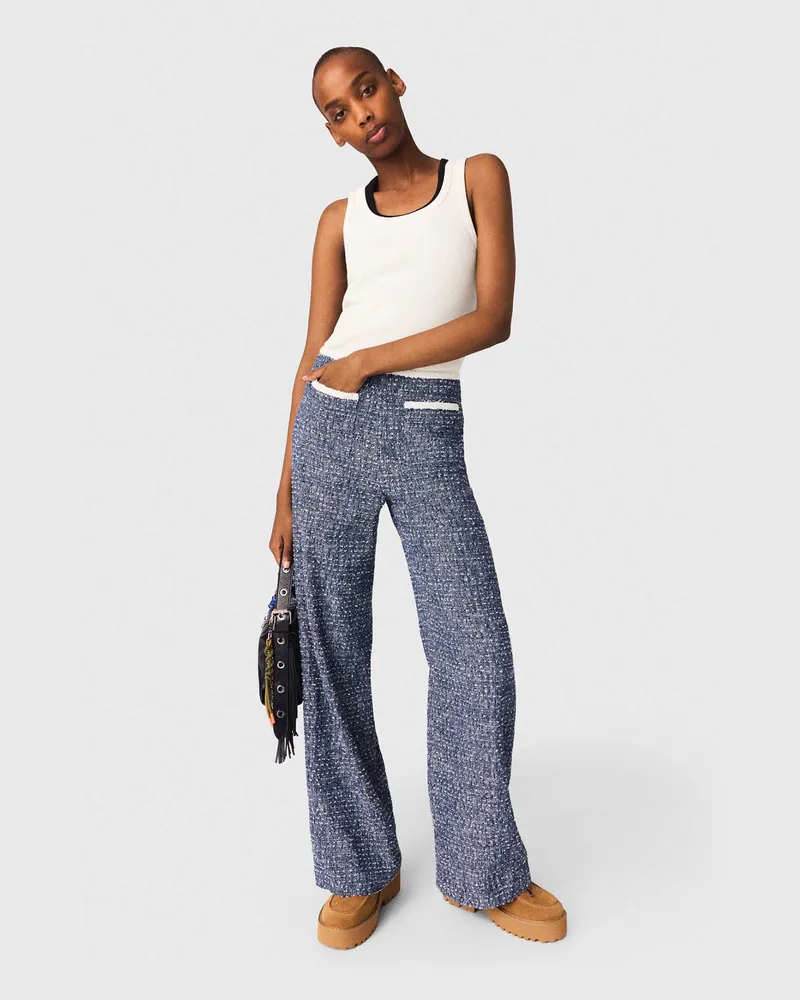 Maje Tweed-hose - Marineblau Marine