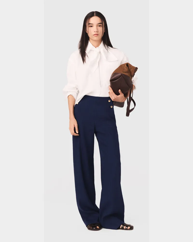 Maje Marinehose Aus Leinenmischung - Marineblau Marine