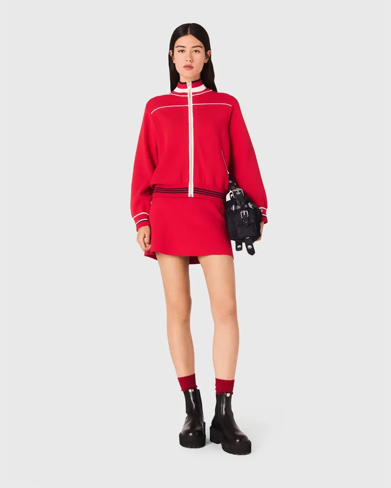 Maje Cardigan Mit Reißverschluss - Rot Rot