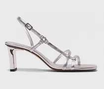 Metallic-riemchensandale - Silber