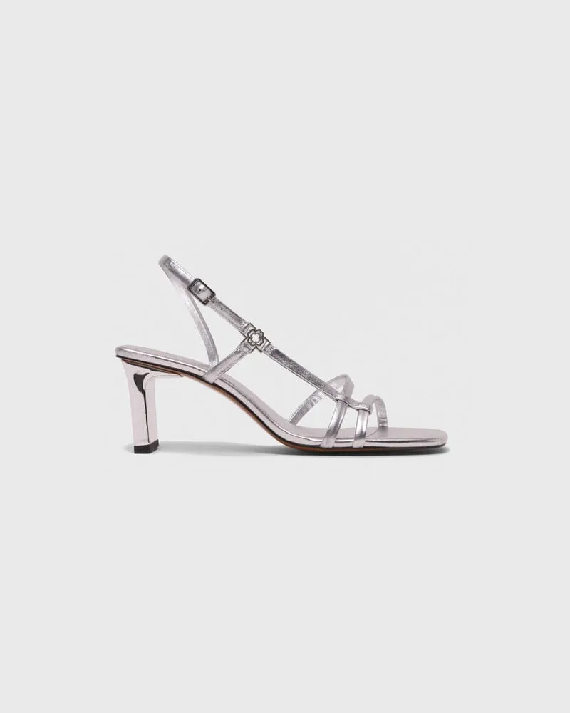 Maje Metallic-riemchensandale - Silber Silber