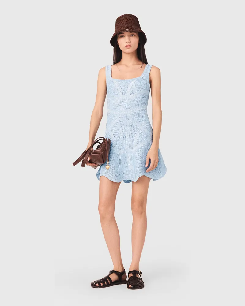 Maje Kurzes Häkelkleid - Blau Blau