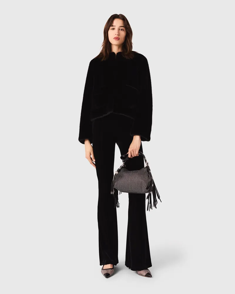 Maje Stretch-samthose - Schwarz Schwarz