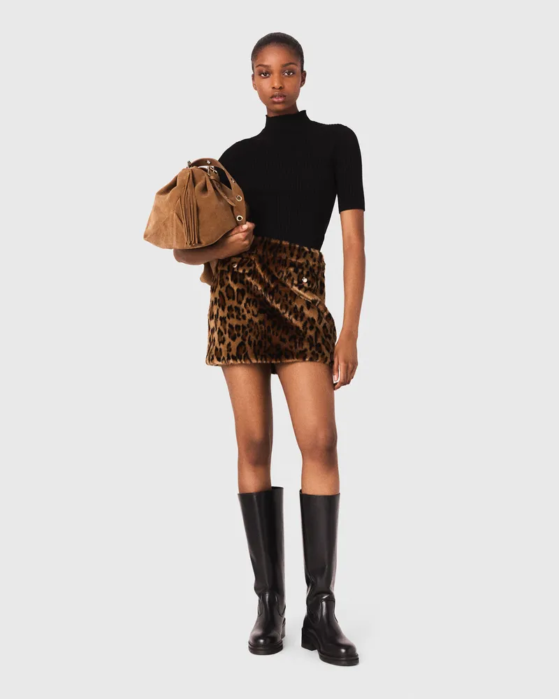 Maje Leopard-minirock Aus Kunstpelz - Grand Leopard Print Grand