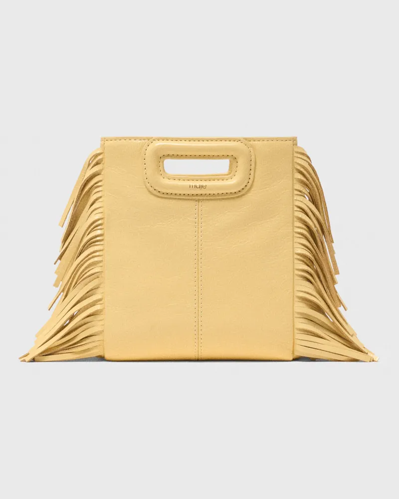 Maje M Mini-tasche, Craquelé-leder Matt - Gelb Blassgelb