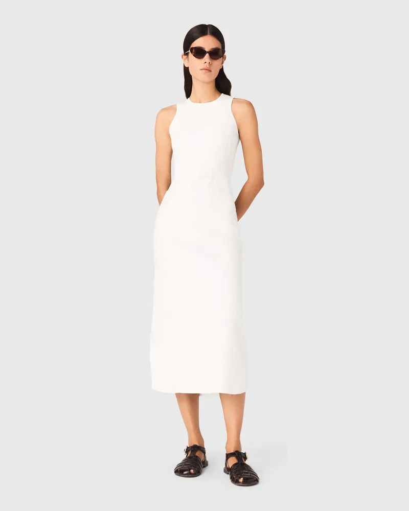 Maje Kleid Mit Perlenbestickten Blumen - Weiß Weiß