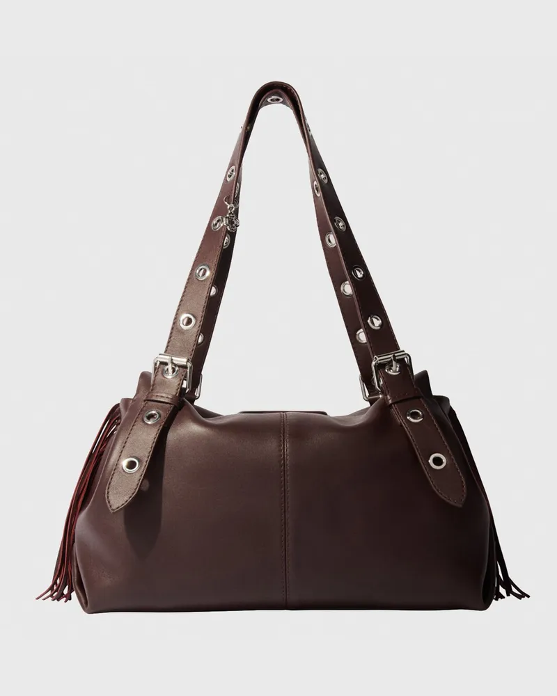 Maje Tasche Miss M Xl Aus Glattleder - Rot Bordeaux Bordeaux