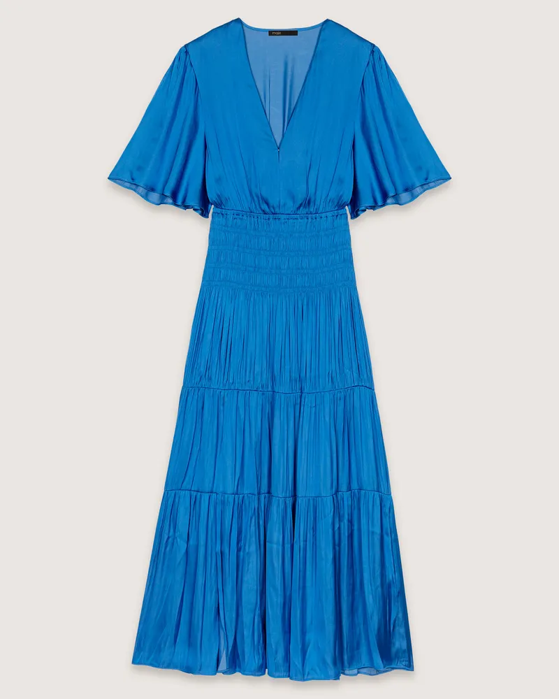 Maje Fließendes Langes Kleid - Blau Blau