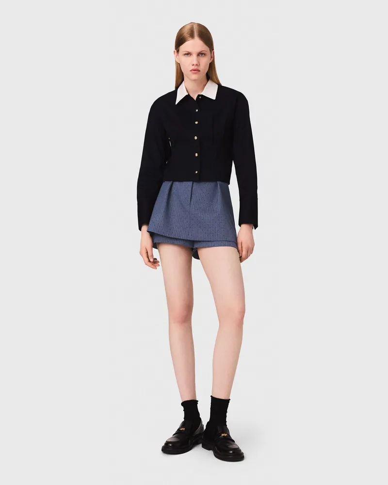 Maje Shorts Mit Strass - Blau Blau