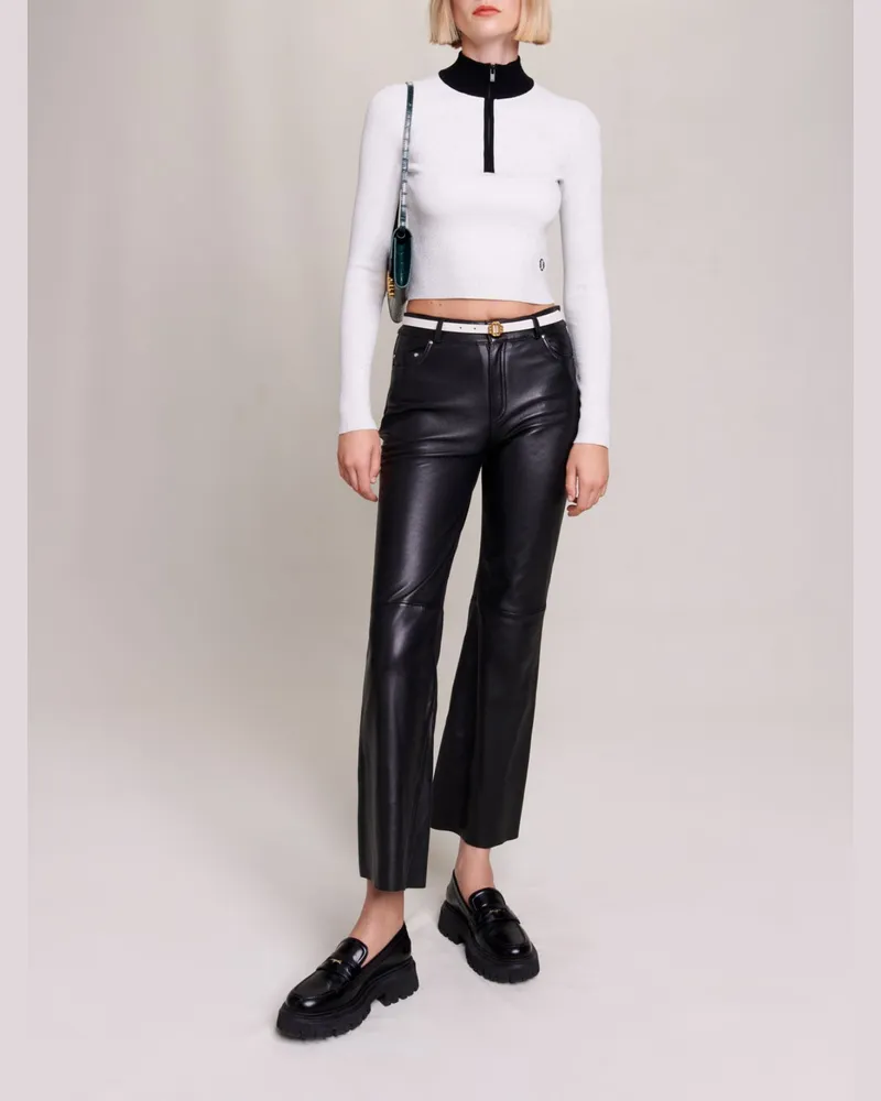 Maje Kurzer Pullover Mit Strickmuster - Silber Silber