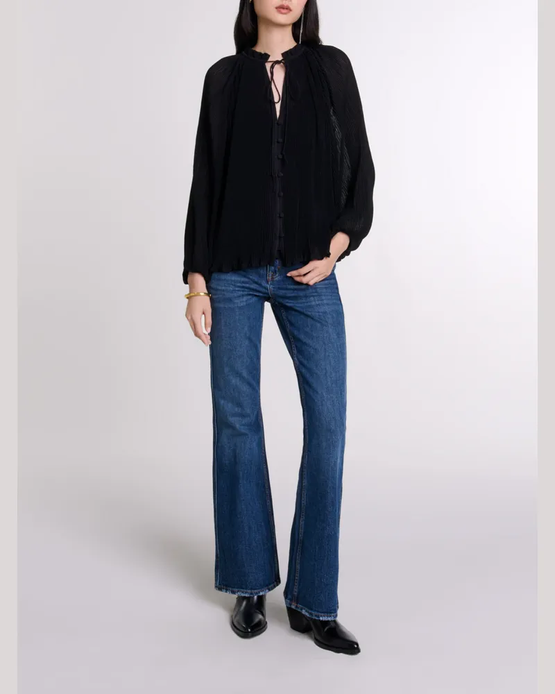 Maje Plissiertes Hemd - Festliche Kleidung - Schwarz Schwarz