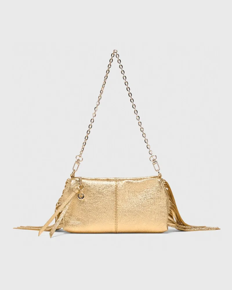 Maje Miss M-tasche In Metallic-optik - Golden Golden