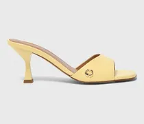 Mules Aus Leder - Gelb