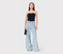 Weite Jeans Mit Strass - Blau