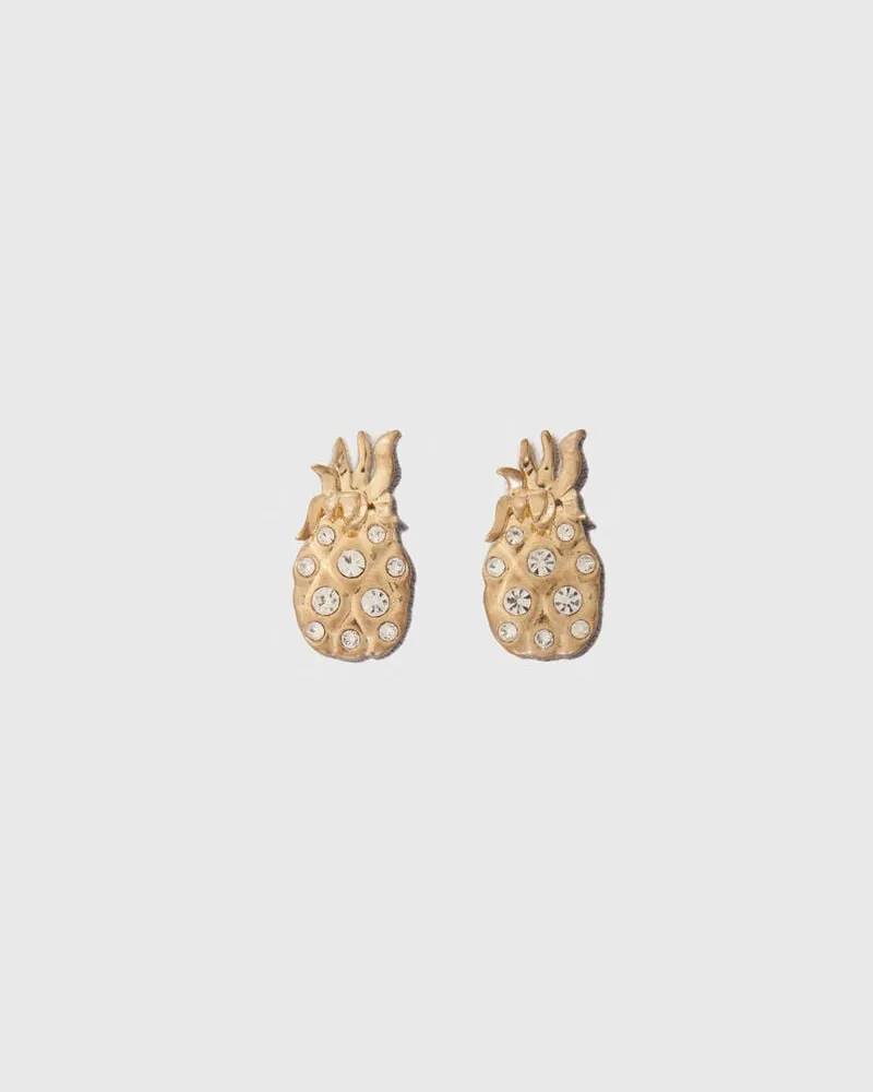 Maje Ananas-ohrringe Mit Strass - Gold Gold