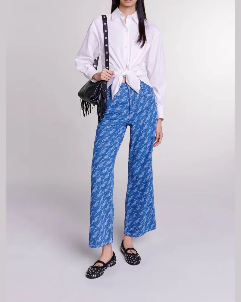 Maje Weite Jeans Mit Motiven - Blau Blau