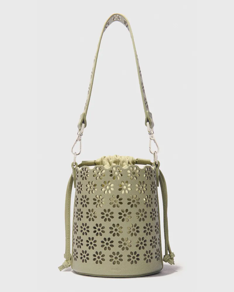 Maje Bucket Bag Aus Perforiertem Leder - Mandelgrün Mandelgrün