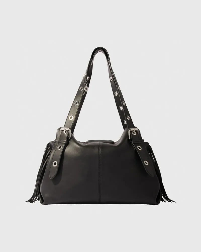 Maje Tasche Miss M Xl Aus Glattleder - Schwarz Schwarz