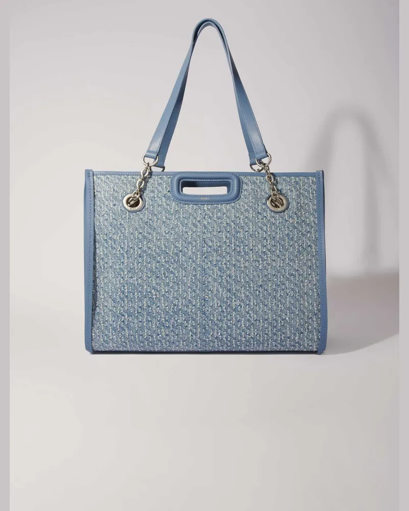 Maje Tragetasche Aus Denim Und Strass - Blau Blau