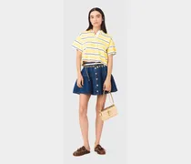 Gestreiftes Kurzarm-poloshirt - Gelb