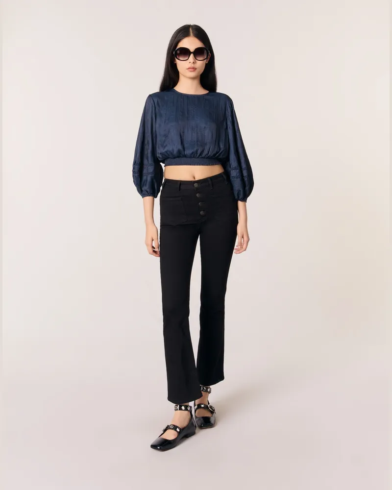 Maje Kurzes Satintop - Marineblau Marine