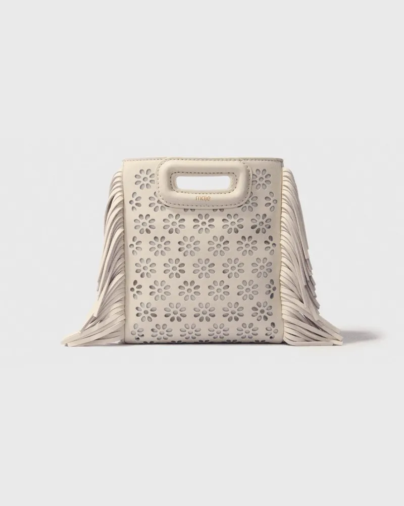 Maje Tasche M Mini Aus Leder - Ecru Ecru
