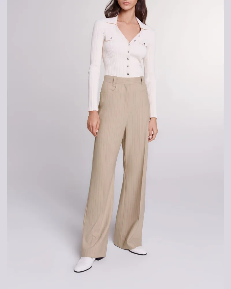 Maje Hose Mit Hohem Bund - Beige Beige