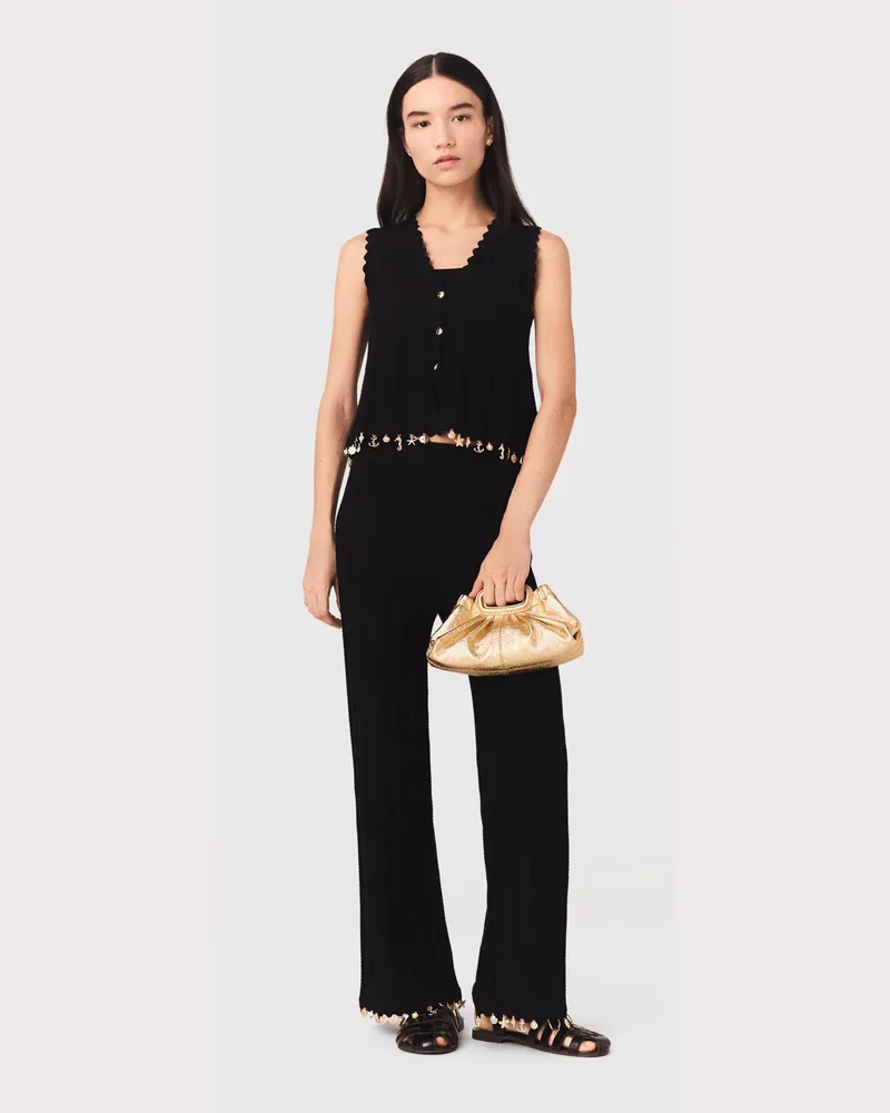 Maje Strickjacke Mit Goldschmuck Schwarz